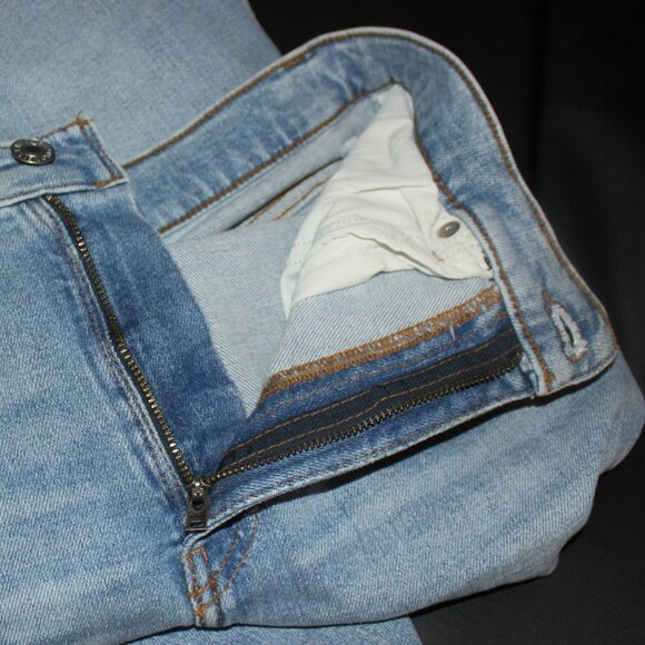Re/done Comfort Stretch High Rise Stove Pipe sanded blue skinny jeans size 27 - Picture 6 of 9